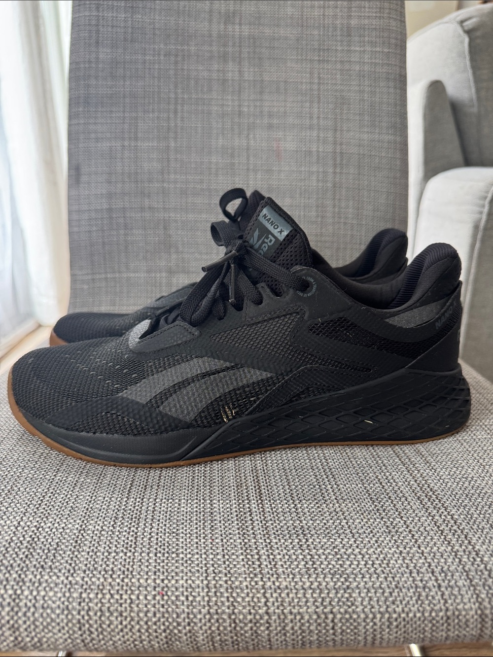 Reebok Men's Black Athletic Shoes with Gum Outsole